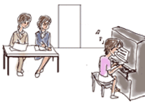 音楽実技試験の様子イラスト